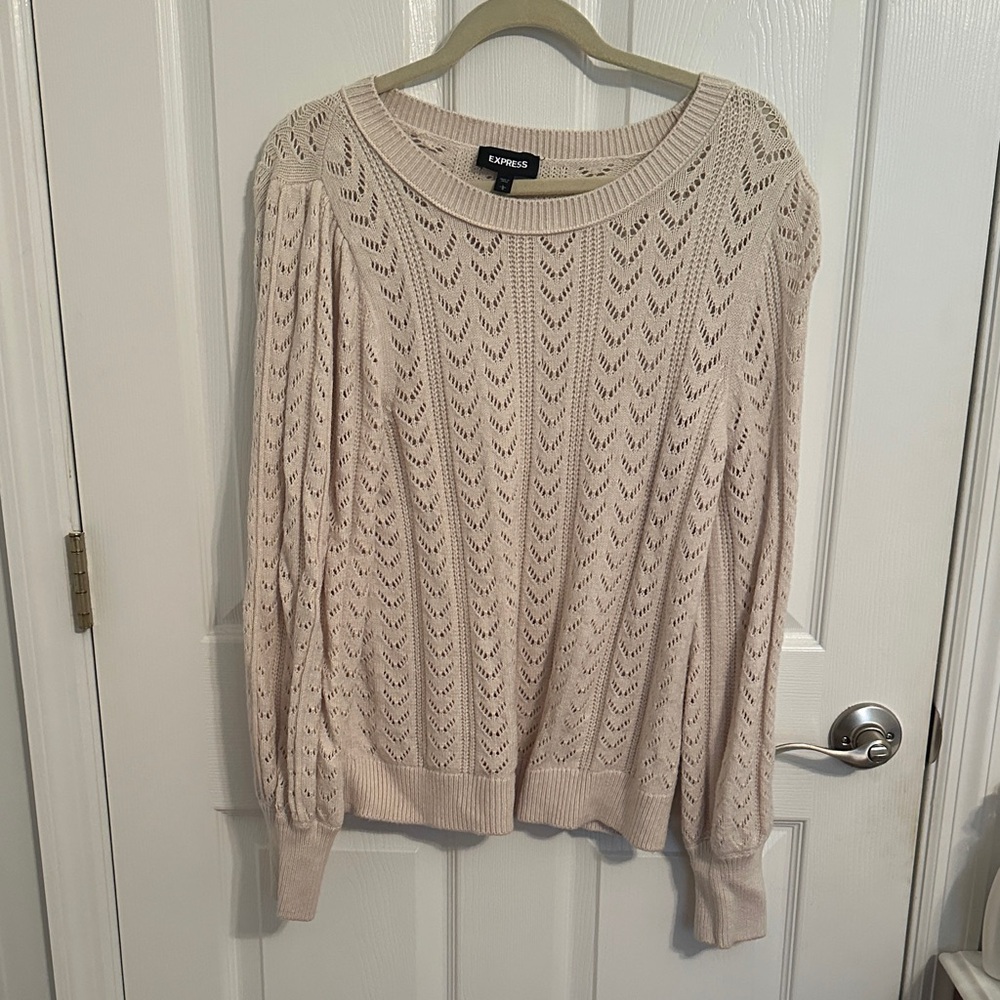 Express Women's Knit Cream Sweater